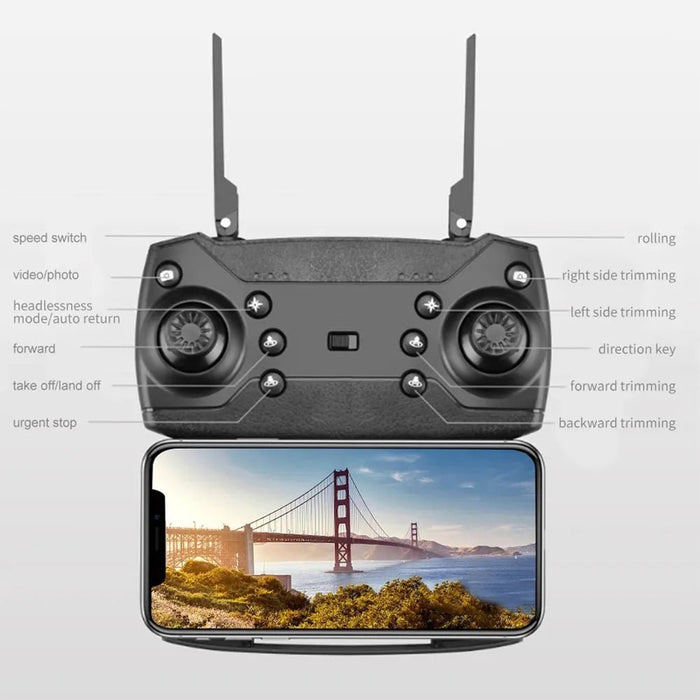 E88 Pro 4k Drone - Professional 4k Remote Control Drone with Dual-Camera and Wide-Angle Lens - Shopsta EU
