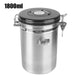 Stainless Steel Coffee Canister with Airtight Lid & CO2 Valve — 1.2L / 1.8L