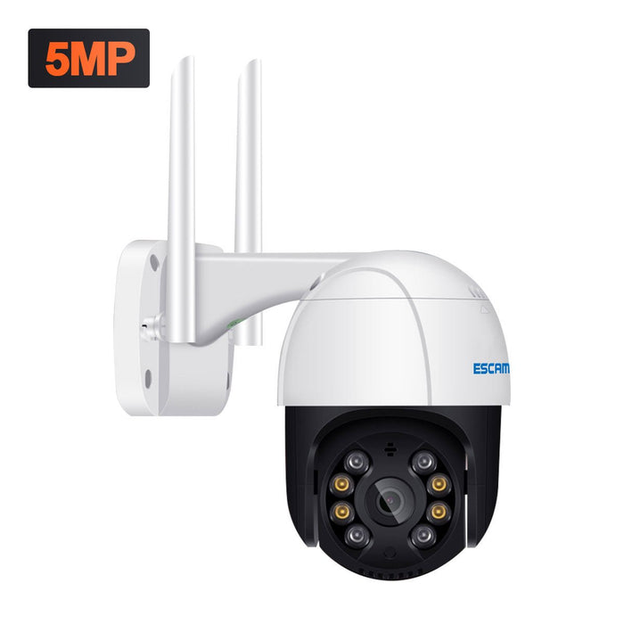 ESCAM QF518 - 5MP Waterproof WiFi IP Camera with Pan/Tilt, AI Humanoid Detection, Auto Tracking, Cloud Storage, Two Way Audio, Night Vision - Ideal for Home Security and Surveillance - Shopsta EU
