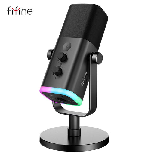 FIFINE USB/XLR Dynamic Microphone with Touch Mute Button,Headphone Jack,I/O Controls,For PC PS5/4 Mixer,Gaming MIC Ampligame AM8 - Shopsta EU