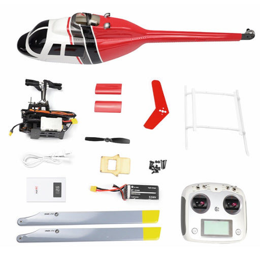 FLY WING Bell 206 V2 Class 470 - 6CH Brushless Motor GPS RC Helicopter with Altitude Hold & H1 Flight Controller - Ideal for Scale Enthusiasts and PNP Ready - Shopsta EU