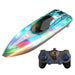 Flytec V555 2.4G 4CH - RC Boat with LED Lighting & Mini Shipping Models for Pools & Lakes - Fun Kids & Children Toy with 60 Minutes Playtime - Shopsta EU