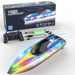 Flytec V555 2.4G 4CH - RC Boat with LED Lighting & Mini Shipping Models for Pools & Lakes - Fun Kids & Children Toy with 60 Minutes Playtime - Shopsta EU