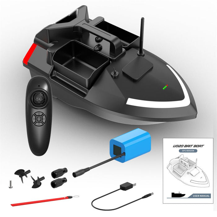 Flytec V801 RTR - 2.4G 4CH Fishing Bait RC Boat with 500m Distance, LED Lights & Intelligent Three Hoppers - Perfect for Fixed-Point Nesting & Speed Enthusiasts - Shopsta EU