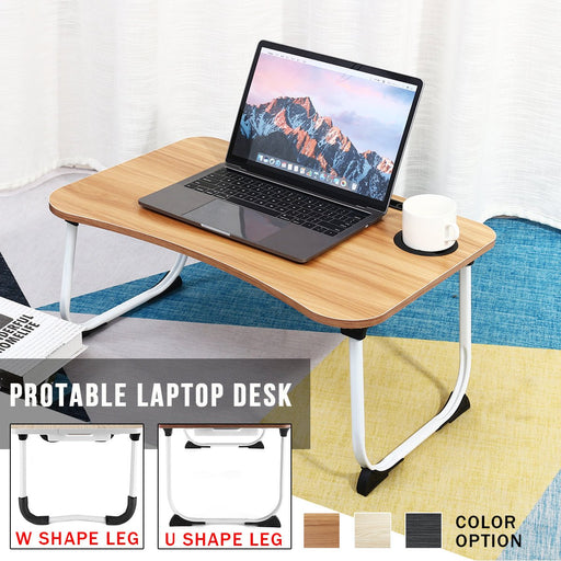 Folding Wooden Bed Desk - Multifunctional MacBook Table with Pen Cup Slot and Storage Drawer - Ideal for Lazy Leisurely Desk Usage - Shopsta EU