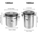 Stainless Steel Coffee Canister with Airtight Lid & CO2 Valve — 1.2L / 1.8L