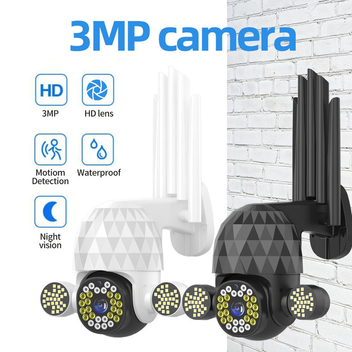 Guudgo 3MP HD PTZ - WiFi IP Security Camera with Night Vision, H.265, IP66 Waterproof, 360° Panoramic View, and 5x Zoom - Ideal for Home and Business Surveillance - Shopsta EU