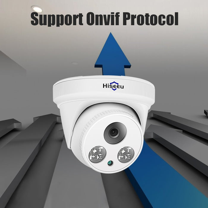 Hiseeu HC615-P-3.6 - 5MP 1920P POE IP Camera with H.265 Audio & ONVIF-Enabled Dome Camera - Designed for Motion Detection, PoE NVR Compatibility & Convenient App Viewing - Shopsta EU