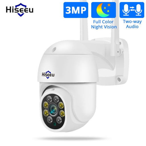 Hiseeu WHD303 - 3MP Outdoor WiFi Camera with 1536p Resolution, 5x Digital Zoom, PTZ, IP Audio, P2P OnVIF - Ideal for CCTV Monitoring Needs and Wireless Security Systems - Shopsta EU