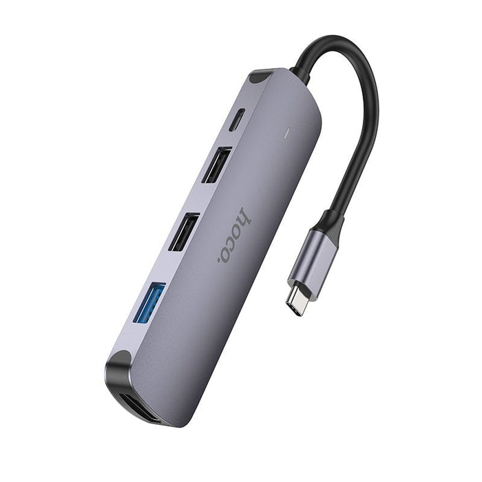 Hoco 5 In 1 HUB - Type C USB 3.0 2.0 Adapter, PD60W Dock, 4K 30HZ HDMI-Compatible USB-C Splitter - Perfect for MacBook Pro Users and HDTV Enthusiasts - Shopsta EU