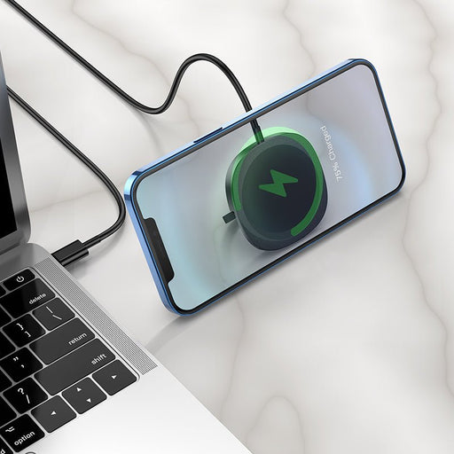 HOCO CW35 - 15W Magnetic Holder PD Fast Charging Wireless Charger for iPhone 12 Series, Samsung Galaxy S21 & More - Perfect for Huawei Mate40, OnePlus 9 Pro Users & Smartphone Enthusiasts - Shopsta EU