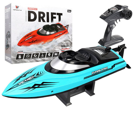 HXJRC HJ811 2.4G 4CH RC Boat - High Speed LED Light Speedboat, Waterproof, 20km/h Electric Racing Vehicles for Lakes and Pools - Perfect Remote Control Toy for Kids and Adults - Shopsta EU