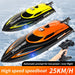 HXJRC HJ812 - 2.4G 4CH High-Speed RC Boat with LED Lights, Waterproof 25km/h Electric Racing Speedboat - Perfect for Lakes, Pools, and Remote Control Toy Enthusiasts - Shopsta EU