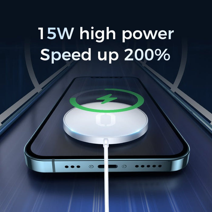 JOYROOM JR-A32 - 15W Magnetic Fast Charging Wireless Charger for iPhone 12, 12Pro Max, Samsung Galaxy Note S20 Ultra, Huawei Mate40, OnePlus 8 Pro - Ideal for Quick and Efficient Technology Enthusiasts - Shopsta EU
