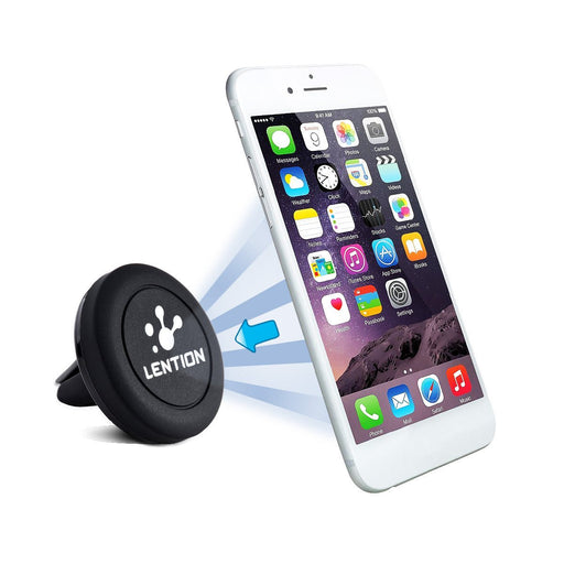 LENTION A500 - Magnetic Car Air Vent Phone Holder Mount Bracket with 360° Rotation - Designed for iPhone 13, 12, POCO X3, F3 Usage - Shopsta EU