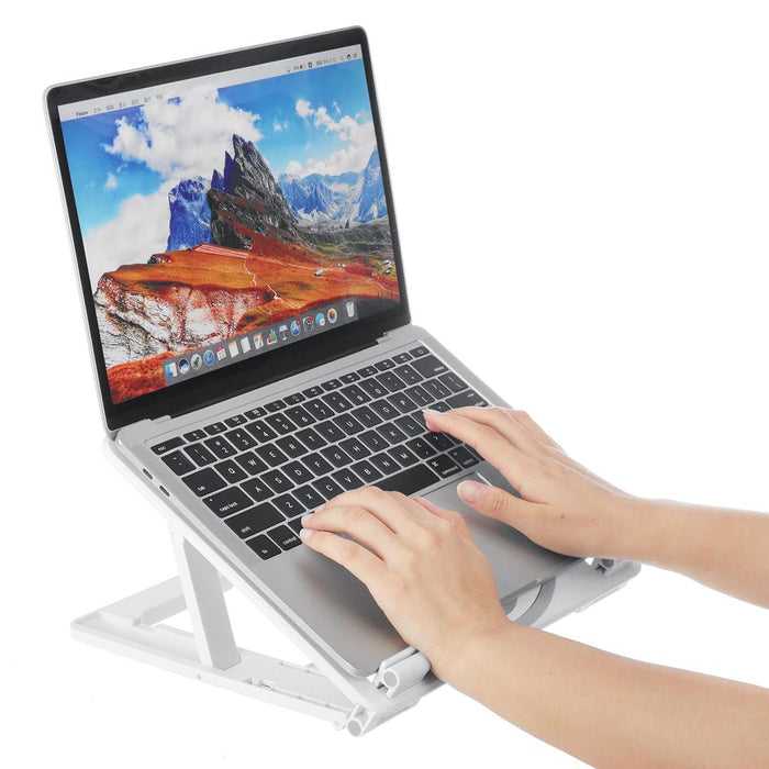Macbook Desktop Stand with Double Cooling Fan - Multifunctional Folding Laptop, Tablet, Mobile Phone Holder - Ideal for Efficient Workspace Organisation - Shopsta EU