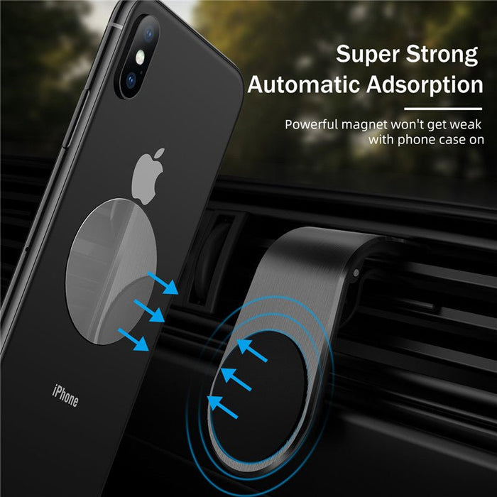 Magnetic Car Phone Holder Stand - 360 Metal Air Vent Mount for iPhone 14, 13, Samsung S22, Xiaomi 12S - Ideal for Hands-Free Driving - Shopsta EU