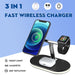 Magnetic Wireless Holder 15W - 3-in-1 Fast Charging Charger, Compatible with AirPods, iWatch, iPhone, and Other Smartphones - Perfect for Tech-Savvy Individuals Always on the Go - Shopsta EU