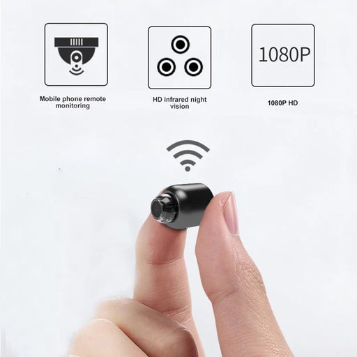 Mini Wifi Camera 1080P - Wireless Surveillance Security with Night Vision, Motion Detection, 160 Degree Audio Recording, Google Play Compatible - Perfect for Baby Monitoring & IP Cam Needs - Shopsta EU