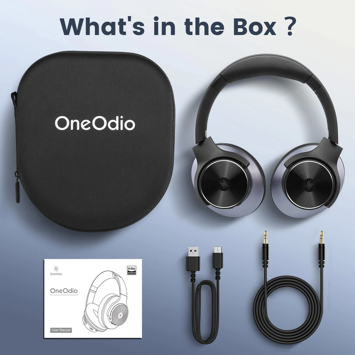 Oneodio A serija – belaidės ausinės su aktyviu triukšmo slopinimu ir „Bluetooth 5.0“ – įmontuotas mikrofonas, C tipo įkrovimas ir dėklas – pratęsta 2 metų garantija įskaičiuota