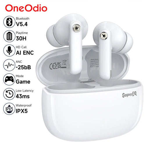Oneodio SuperEQ S10 ANC Bluetooth 5.4 Earphones Wireless TWS Active Noise Cancelling Headphones Earbuds With ENC Mics Game Mode - Shopsta EU