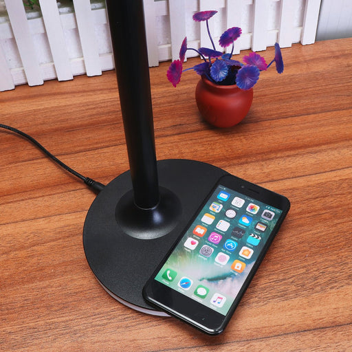 Qi Wireless Charger Pad & LED Table Lamp Combo - 2 in 1 Design for Mobile Phones, 10W Desktop Reading Light - Perfect Solution for Home and Office Desk Organizing - Shopsta EU