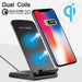 Qi Wireless Charging Stand - 10W Dual Coils Fast Phone Holder for Qi-Enabled Devices - Ideal for iPhone, Samsung, and Huawei Users - Shopsta EU