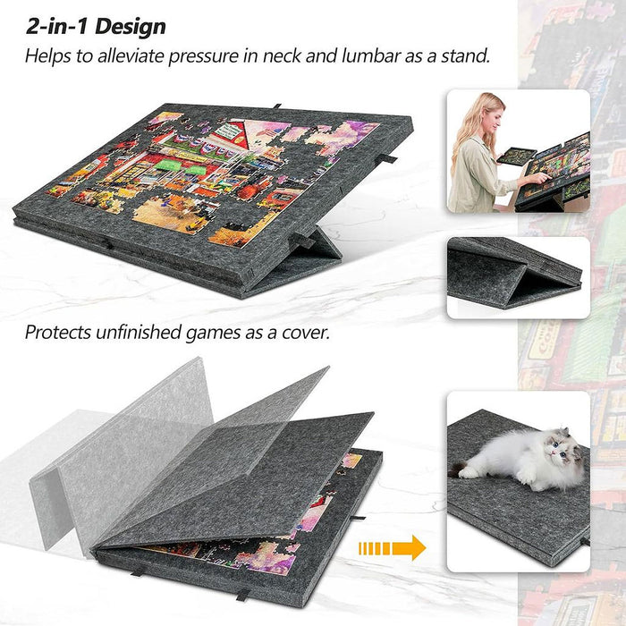 Tilting Puzzle Board with Stand and Cover — Portable 1000‑Piece Jigsaw Table with 6 Drawers