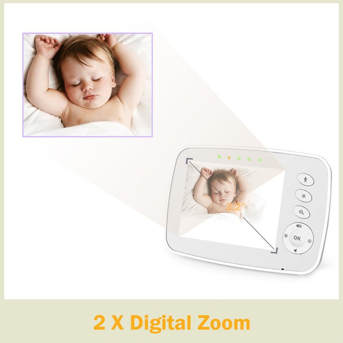 SM32 Wireless Video Baby Monitor - 3.2 Inch LCD Screen, Two Way Audio, Night Vision, Temperature Monitoring - Ideal for Secure Baby Surveillance and Communication - Shopsta EU