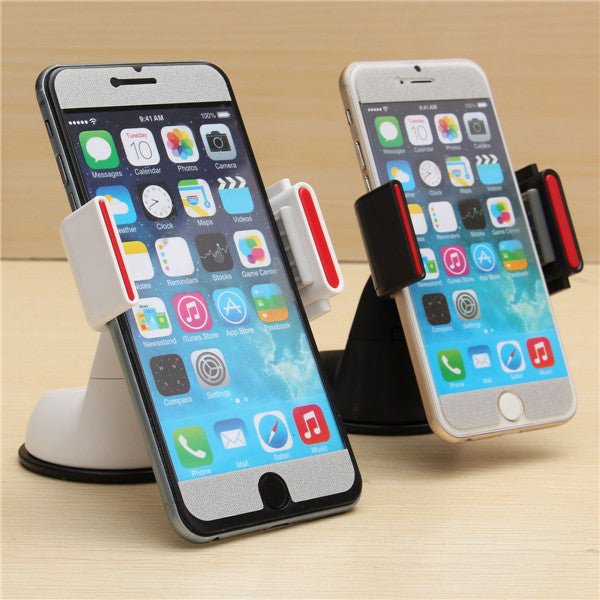 Strong Sucker 3 in 1 Clip-on Phone Holder - Car Wind Shield and Dashboard Phone Stand for iPhone 8 X - Ideal Cell Phone Holder for Safe Driving - Shopsta EU
