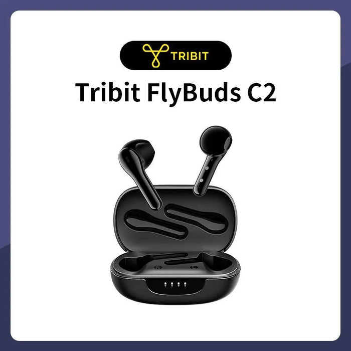 Tribit FlyBuds C2 Wireless Bluetooth Earphones 4 Mics Call Noise Canceling Crystal-Clear Calls Earbuds 32H Playtime Headphones - Shopsta EU