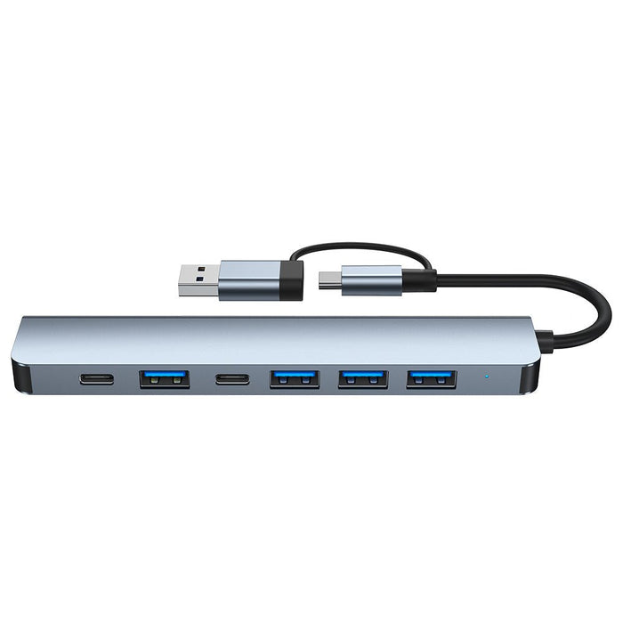 Type-C Docking Station - 7-in-1 USB Adapter with USB2.0*4, USB3.0, USB-C Data, PD5W, Multiport Hub Splitter - Ideal for PC Laptops and Modern Devices - Shopsta EU