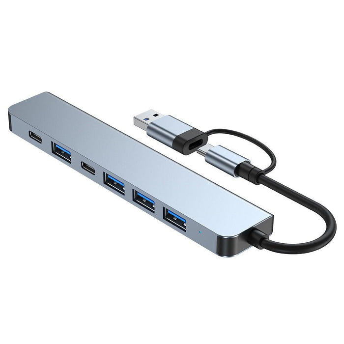 Type-C Docking Station - 7-in-1 USB-C Hub Splitter Adapter with 5Gbps Multiport USB3.0, USB2.0 & USB-C Ports - Perfect for PC and Laptop Connectivity - Shopsta EU