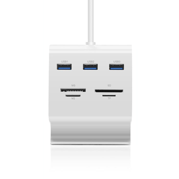 UGREEN US156 7-In-1 USB Hub - Multi-Functional USB 3.0 TF/SD/M2/MS Card Reader, 5Gbps Fast Speed, LED Indicator Docking Station - With Phone Stand for Easy Organization - Shopsta EU