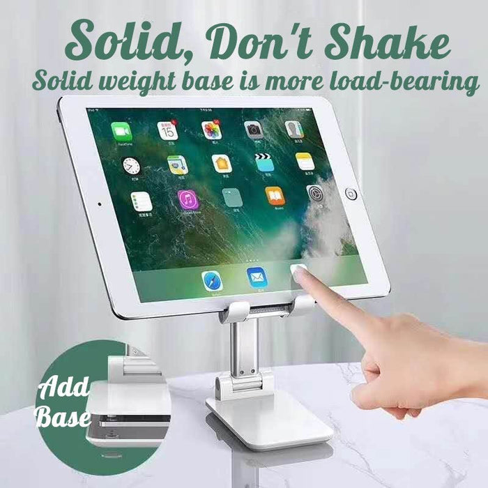 Universal Folding Telescopic Stand - Desktop Mobile Phone and Tablet Holder Compatible with iPad Air, iPhone 12, XS, 11 Pro, POCO X3 NFC - Ideal for Hands-free Device Viewing and Usage - Shopsta EU