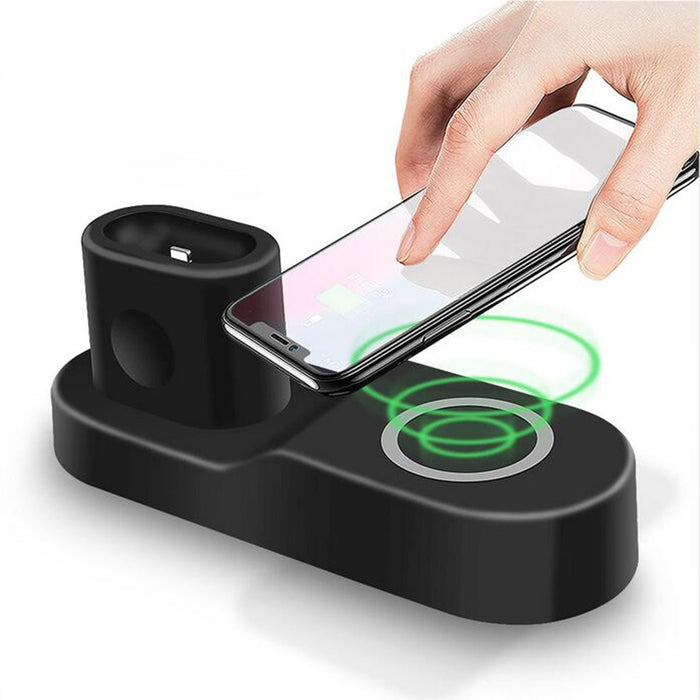 US Plug 4-in-1 Qi - Wireless Charger and Charging Station for Smartphones, Apple Watch Series, and Apple AirPods - Perfect Charging Solution for Tech-Savvy Individuals - Shopsta EU