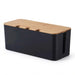 Large Cable Management Box – Wooden‑Style Cord Organizer for Power Strips, TV, Computer & USB Hub