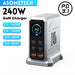 240W GaN Desktop Charger — 6‑Port (4×USB‑C, 2×USB‑A), 140W PD3.1 & PPS