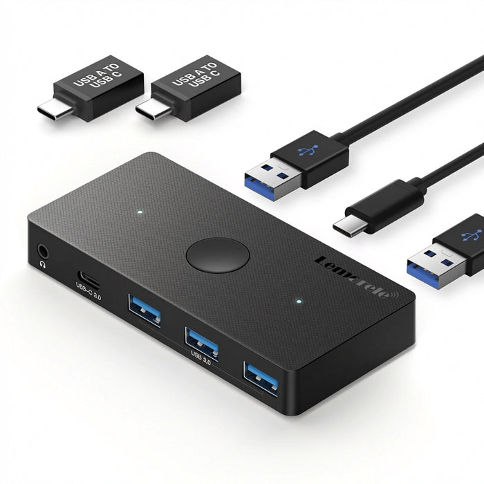 USB 3.0 KVM Switcher – 2 Computers, 4 USB Devices with HDMI 4K Support