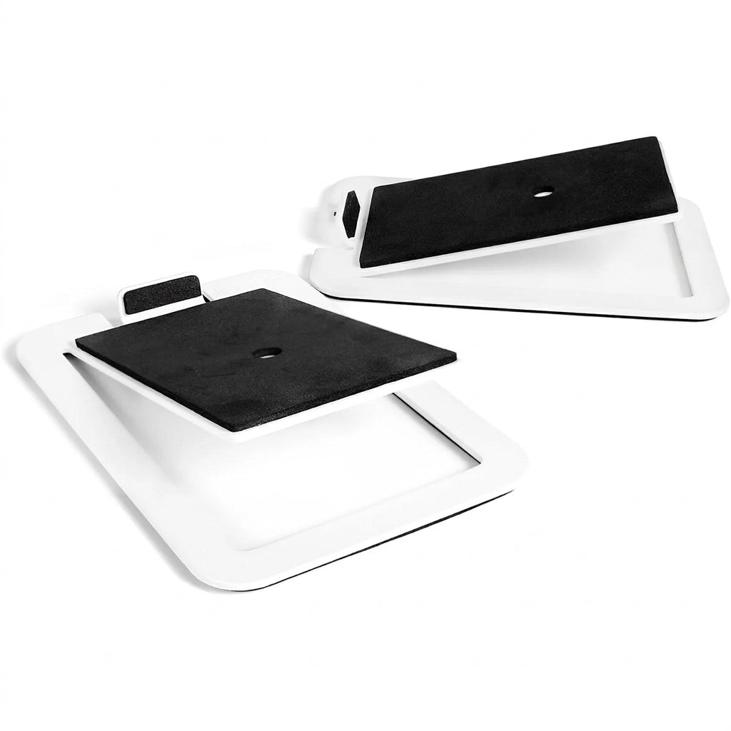 Pair of Desktop Speaker Stands for 3-4in Bookshelf Speakers — White