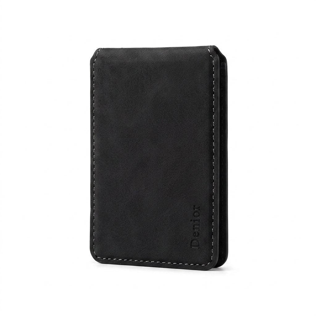 Magnetic Leather Card Holder — MagSafe Compatible No‑zip Card Bag