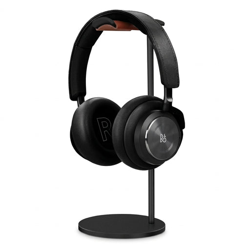 Curved Aluminium Headphone Stand – Sturdy Metal Headset Hanger with Solid Base (Black)