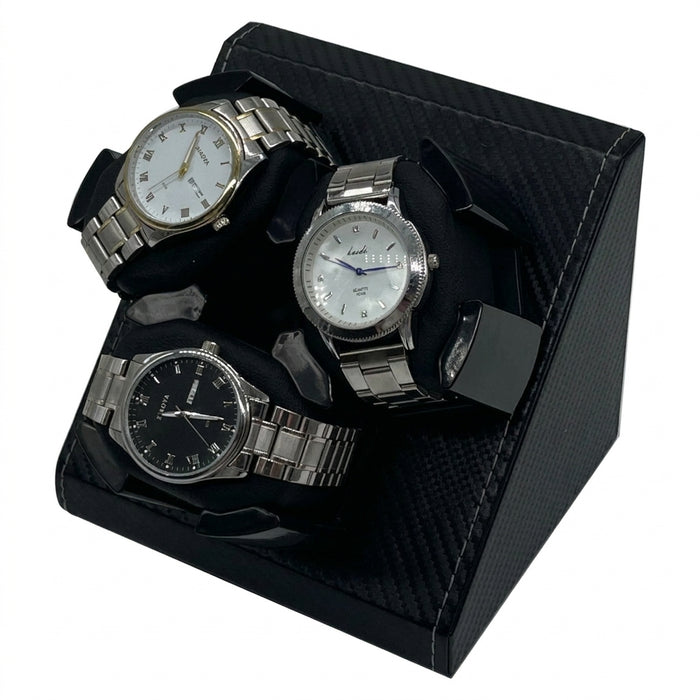 PU Watch Winder for 3 Automatic Watches