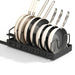 Pull-Out Pots & Pans Organiser — Sliding Lid Holder & 8-Compartment Kitchen Rack (White/Black)