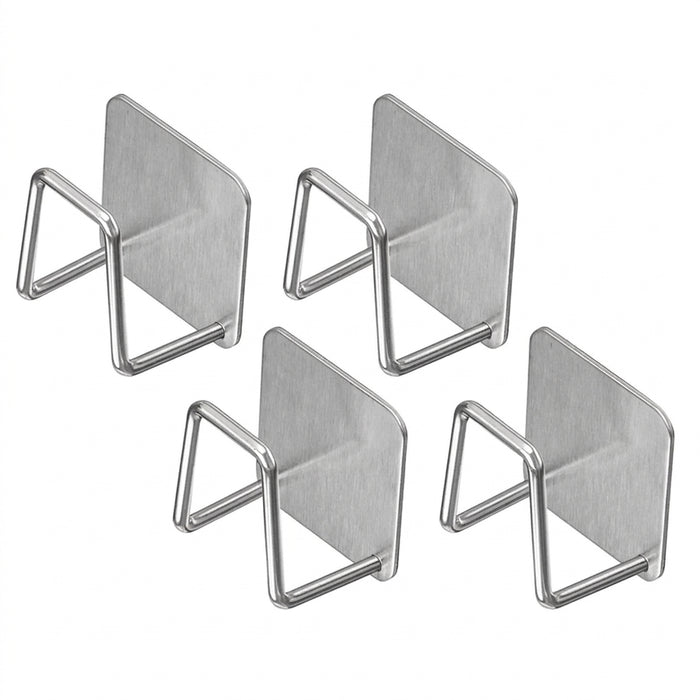 Stainless Steel Non-Perforated Kitchen Rack — Wall-Mounted Pot Lid & Cutting Board Holder