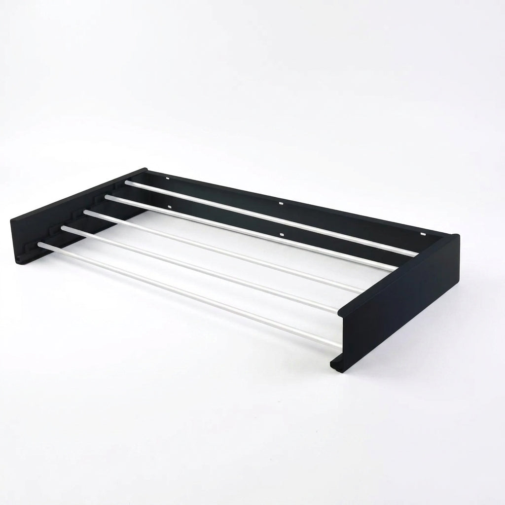 80cm Wall-Mounted Foldable Laundry Rack — 5-Rod White Stainless Steel