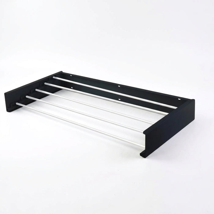 80cm Wall-Mounted Foldable Laundry Rack — 5-Rod White Stainless Steel