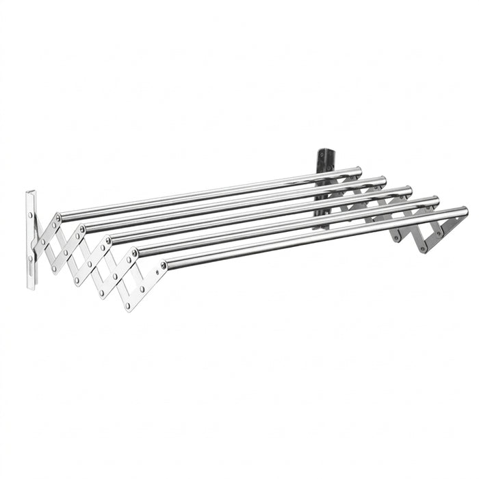 Wall-Mounted Foldaway Clothes Drying Rack - Expandable Stainless Steel