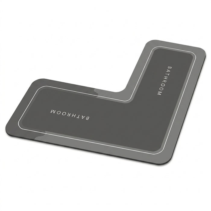 Minimalist Diatomaceous Earth Non-Slip L-Shaped Shower Door Mat