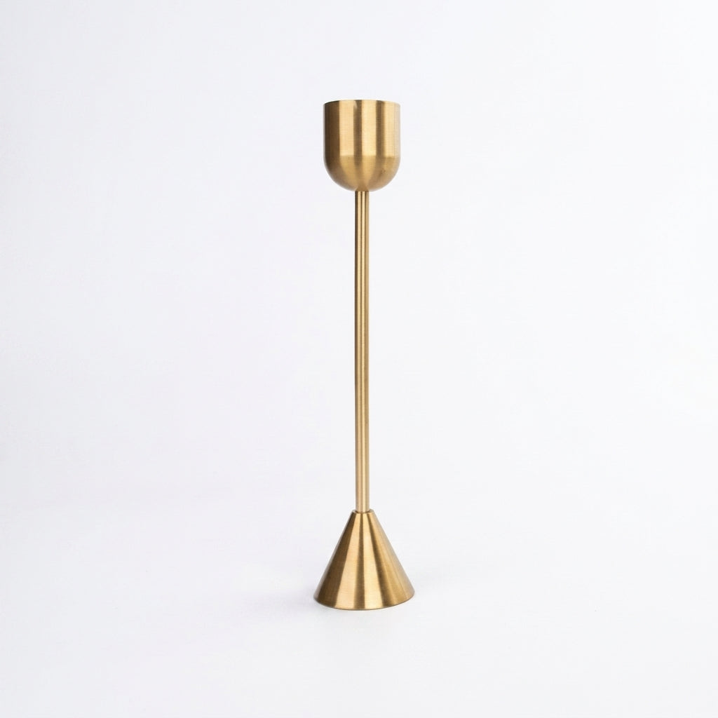 Gold Metal Candle Holder — Aluminium Candlestick for Tables & Events